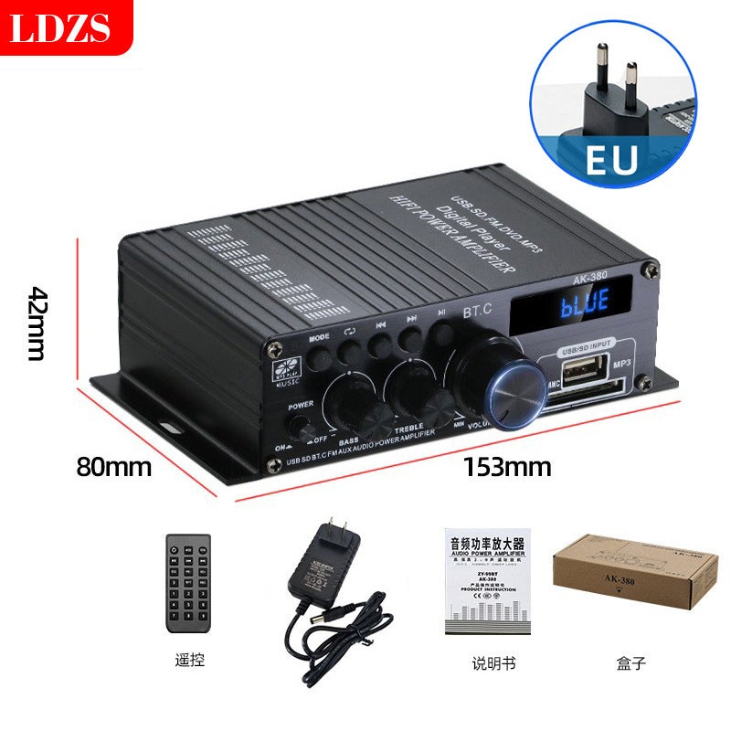 Ak380 Power Amplifier Bluetooth Car Home 12V Power Amplifier E-Commerce Products - Image 1